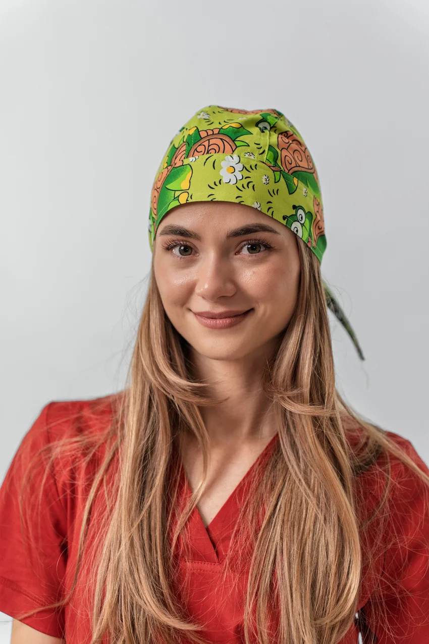 Boneta medicala cu imprimeu broscute