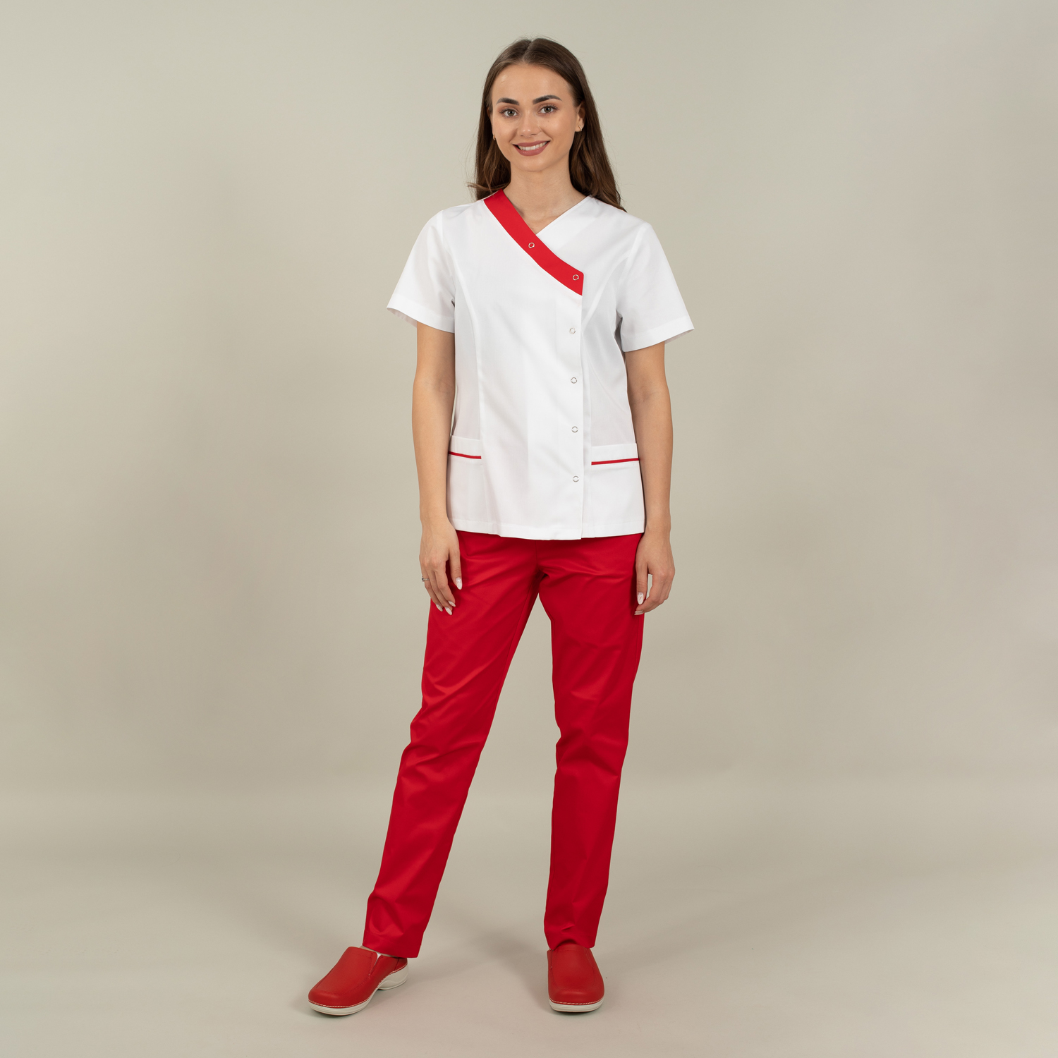 Bluza medicala Sara cu paspoal color