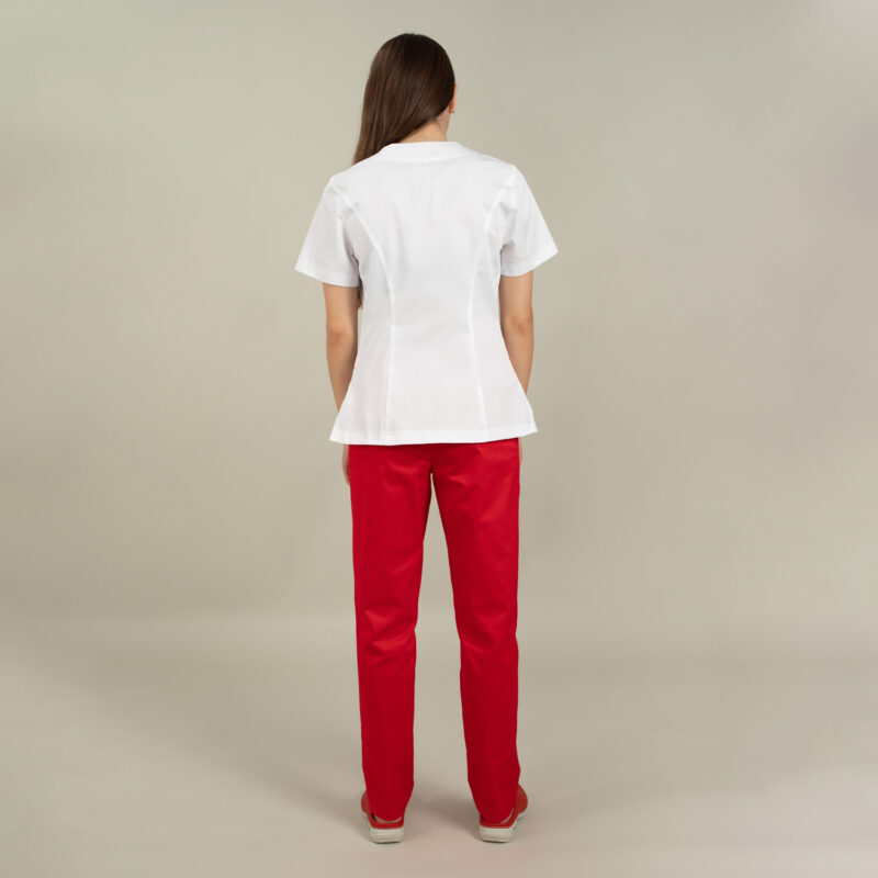 Bluza medicala Sara cu paspoal color - imagine 3
