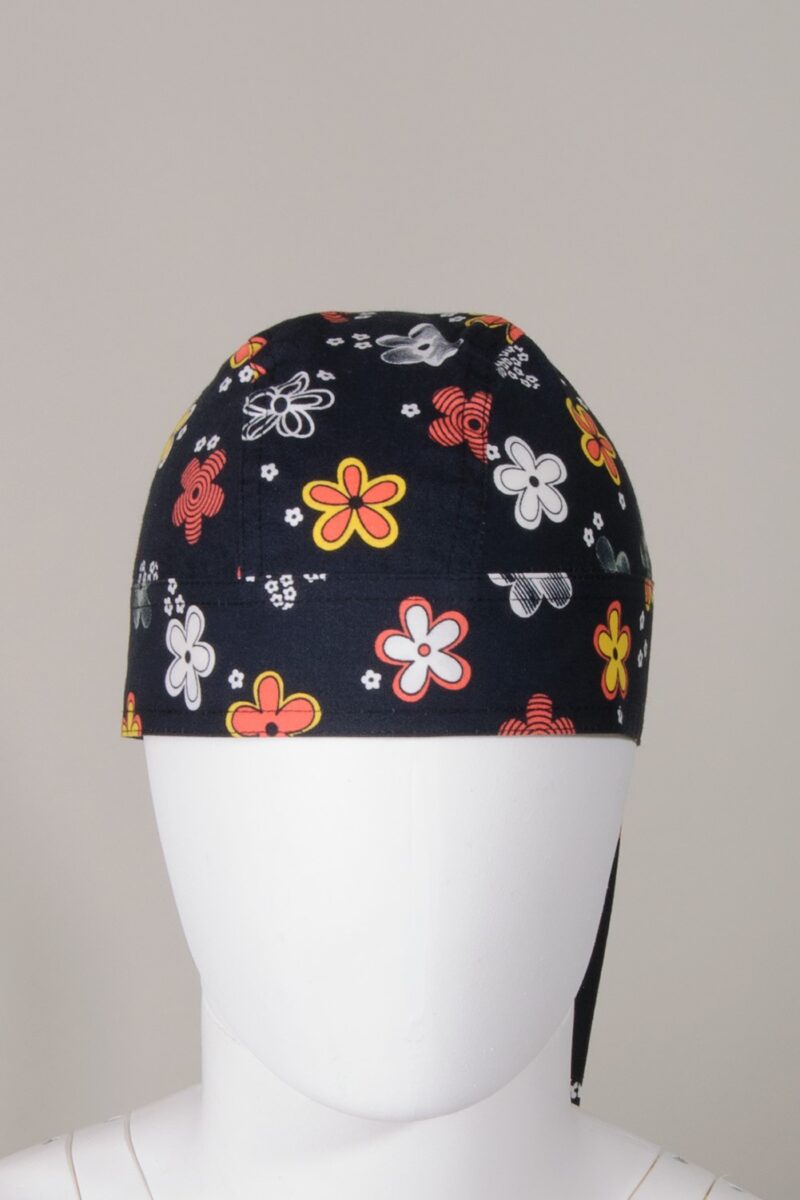 Boneta medicala cu imprimeu floricele - imagine 2