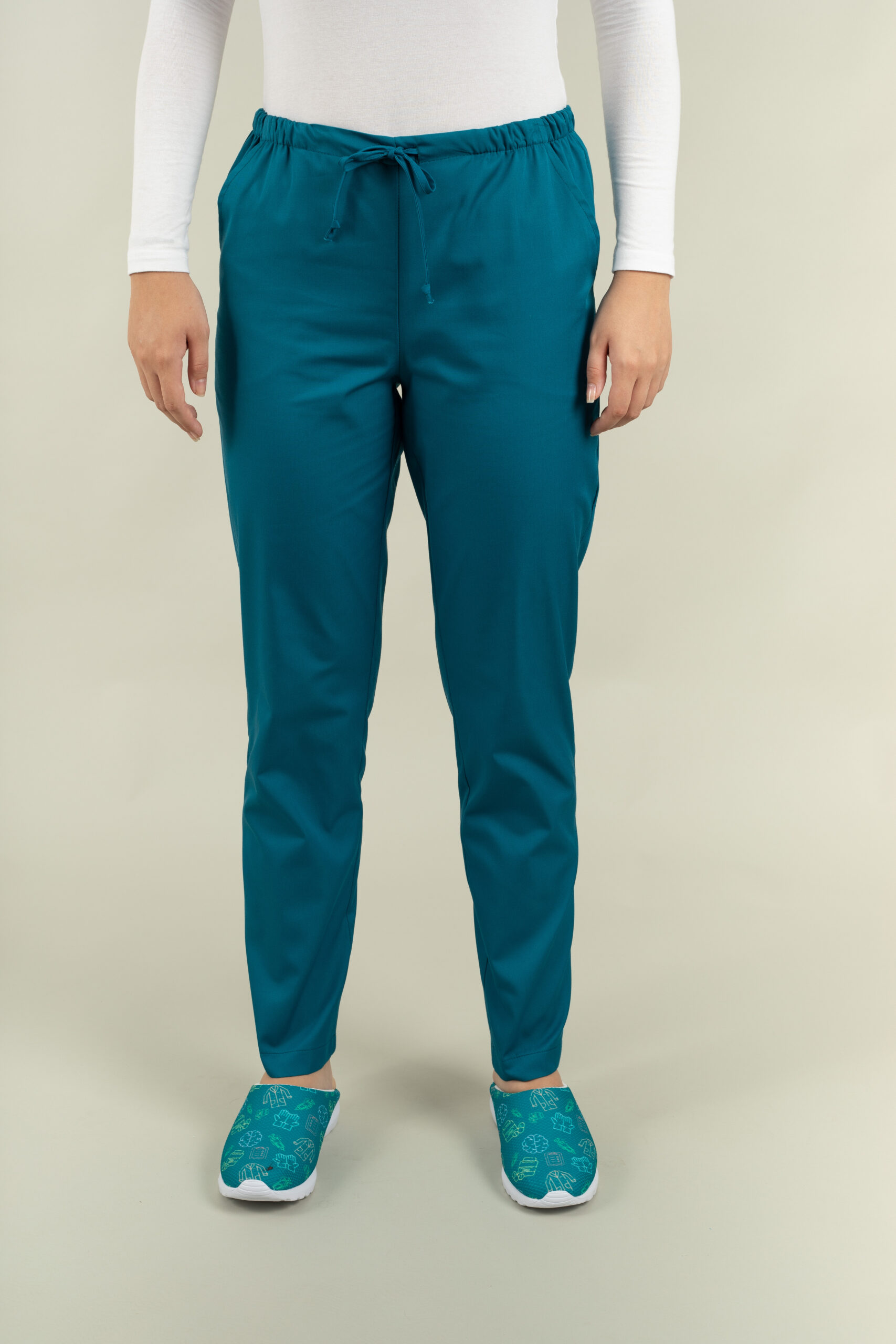 Pantalon Gabi tercot color cu șnur