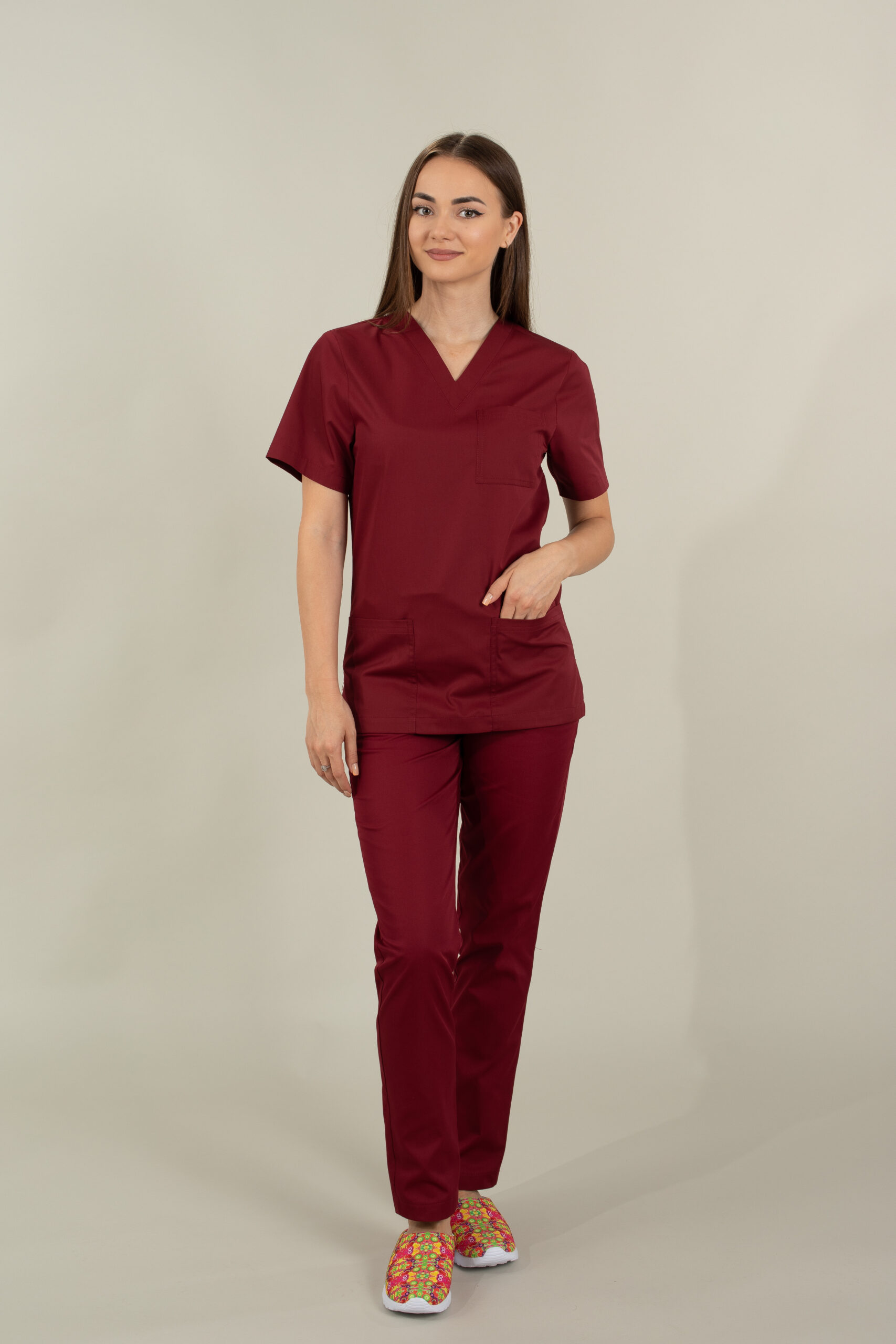 Bluza medicala Clio unisex tercot in V