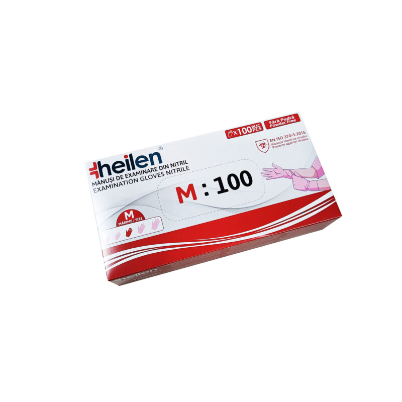 Mănuși din nitril Heilen 100 buc - ROZ - imagine 6