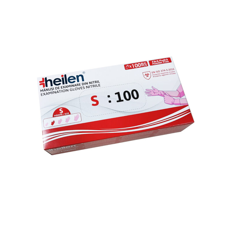 Mănuși din nitril Heilen 100 buc - ROZ - imagine 7