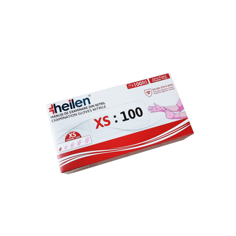 Mănuși din nitril Heilen 100 buc - ROZ - imagine 8