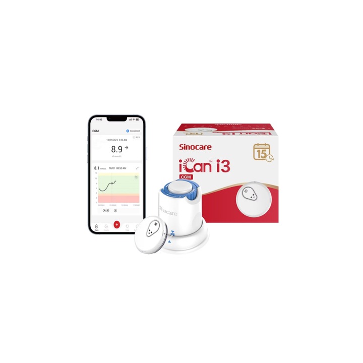 Sistem de monitorizare continua a glucozei Sinocare iCan i3 CGM