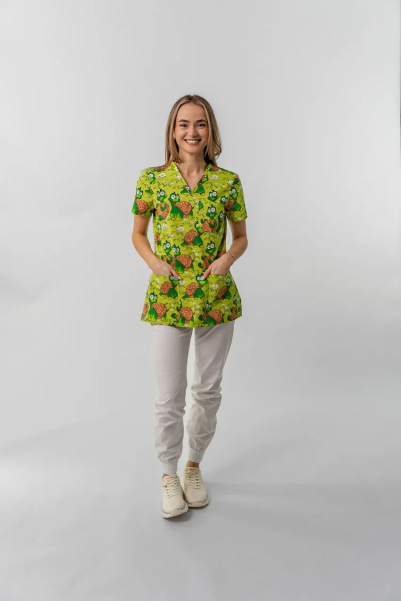 Bluză medicală Ana imprimeu floral - imagine 7