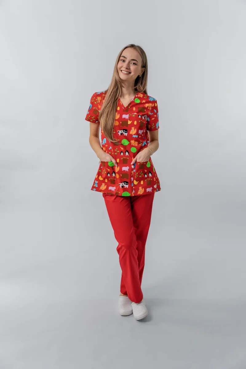 Bluză medicală Ana imprimeu floral - imagine 8