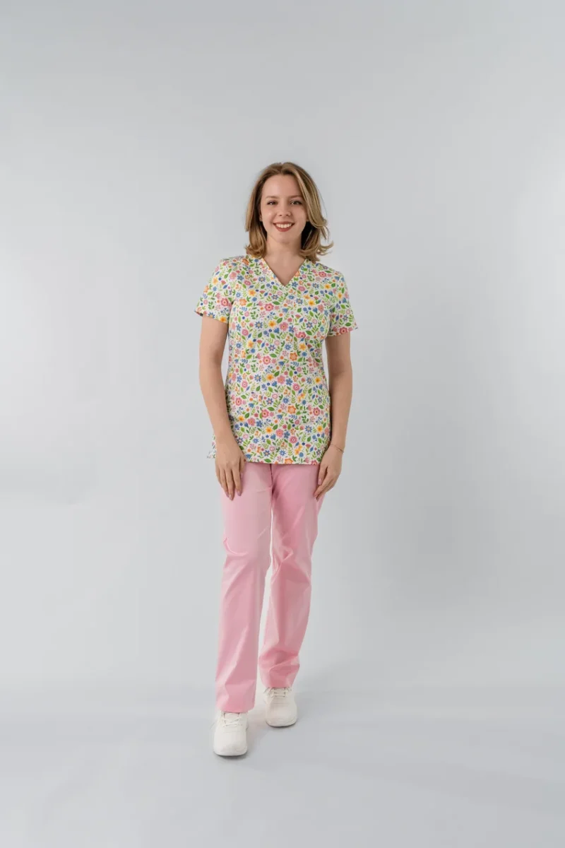 Bluză medicală Ana imprimeu floral - imagine 10