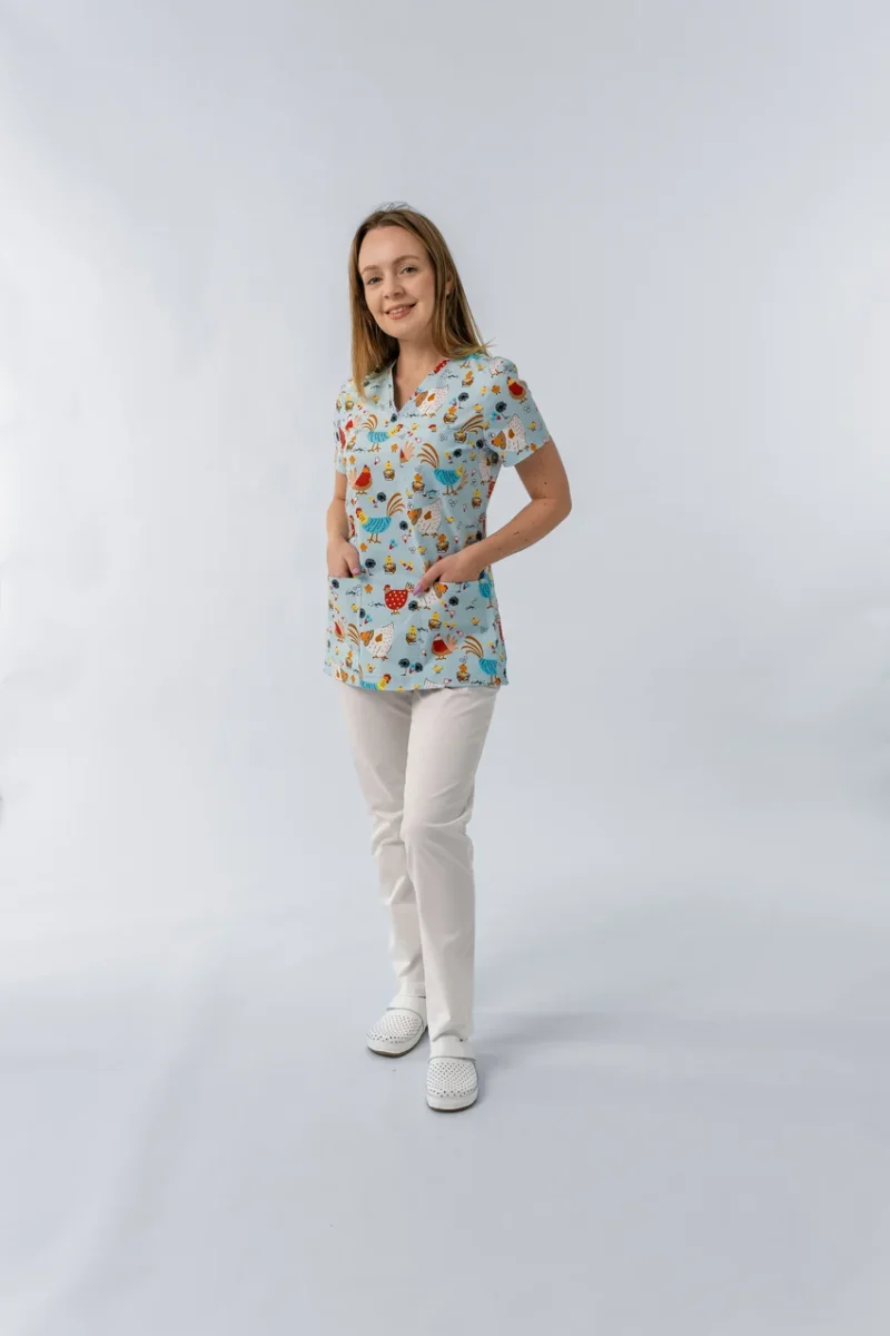 Bluză medicală Ana imprimeu floral - imagine 11