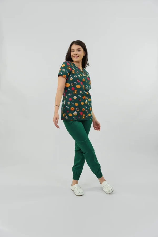 Bluză medicală Ana imprimeu floral